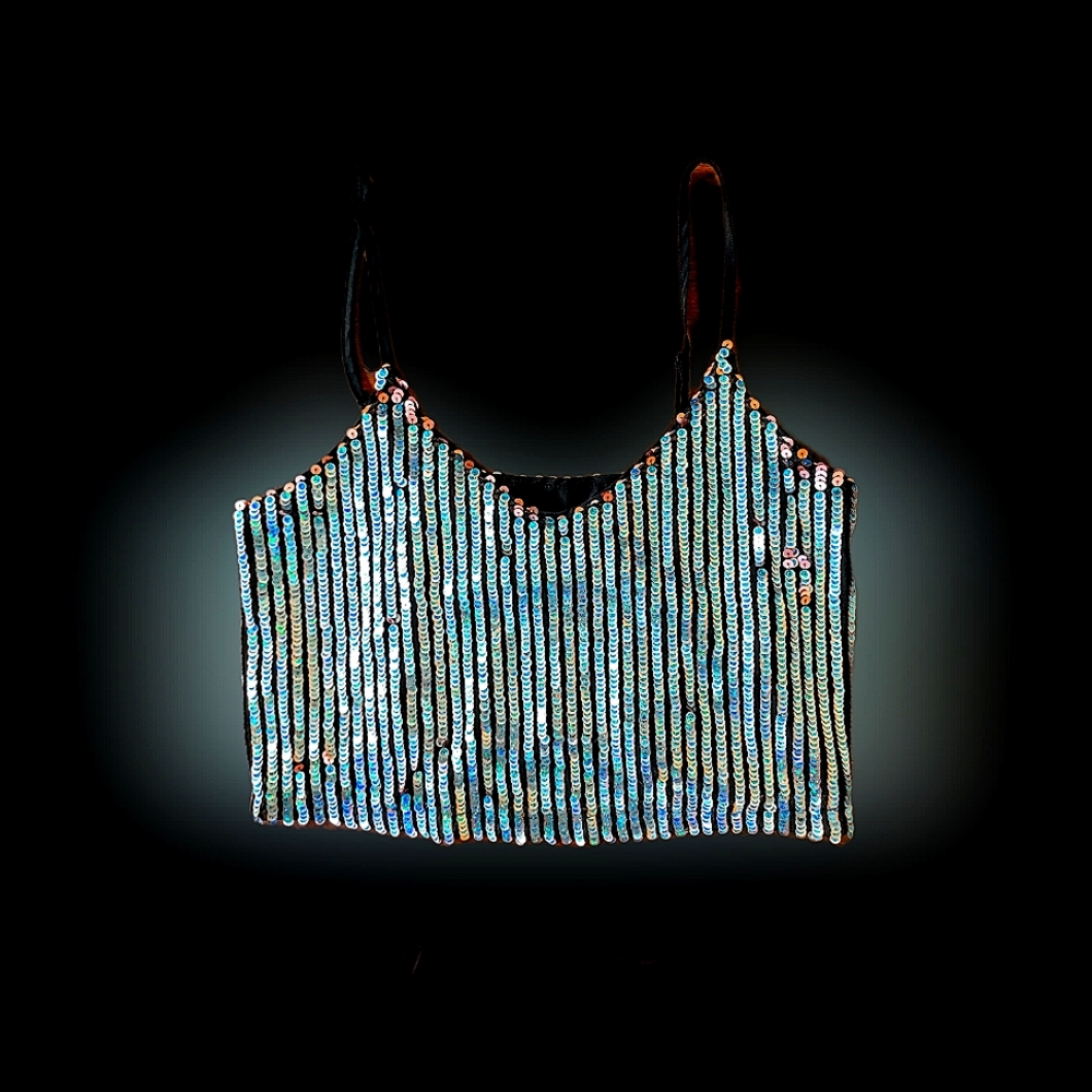 Sequined cropped cami size s/m